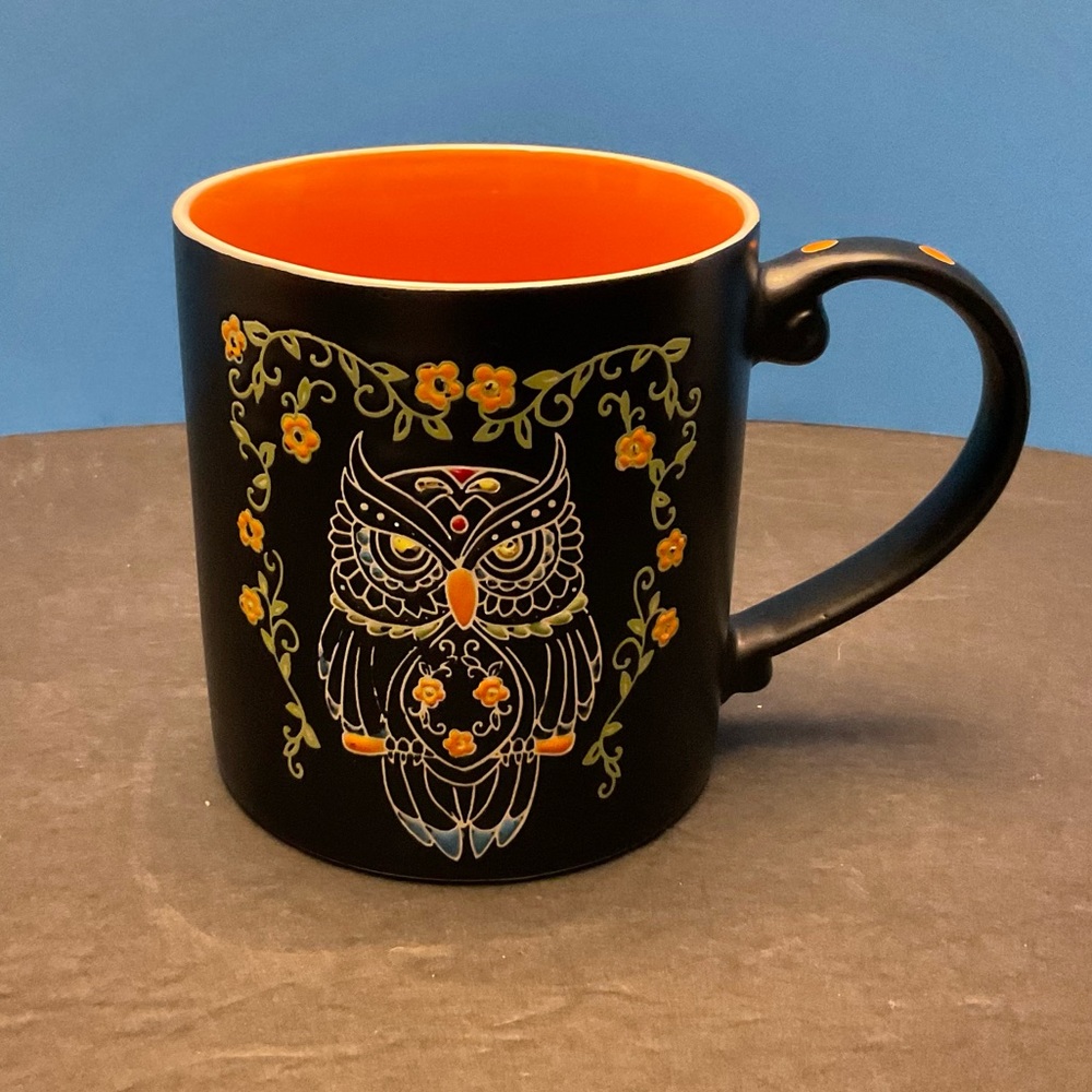 New Eli and Ana day of the dead owl mug